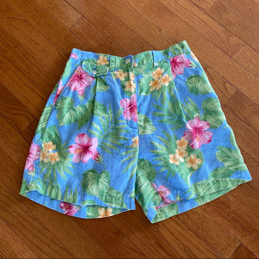 Lauren Ralph Lauren Tropical Floral Linen Shorts
